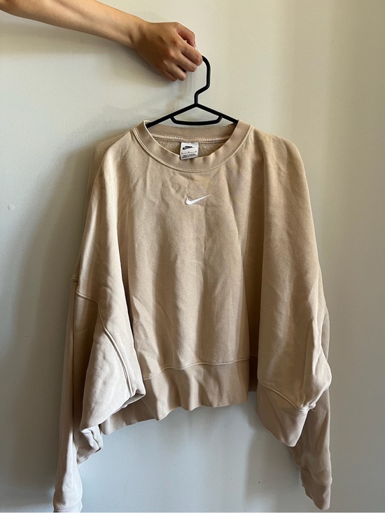 Nike Sweaters - Nike Women's Crewneck Sweatshirt in Tan with White Swoosh